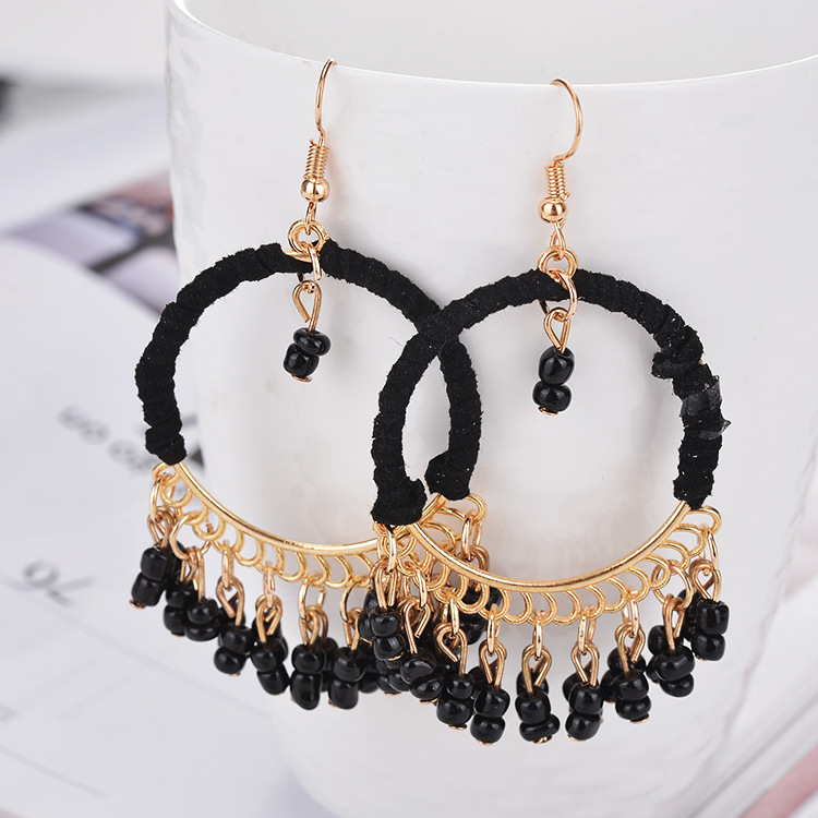 Bohemian Tassel Alloy Plating No Inlaid Earrings display picture 1