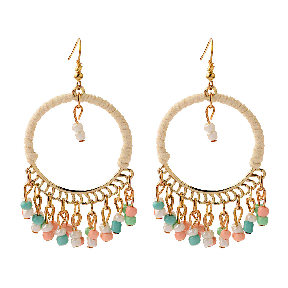 Bohemian Tassel Alloy Plating No Inlaid Earrings display picture 3