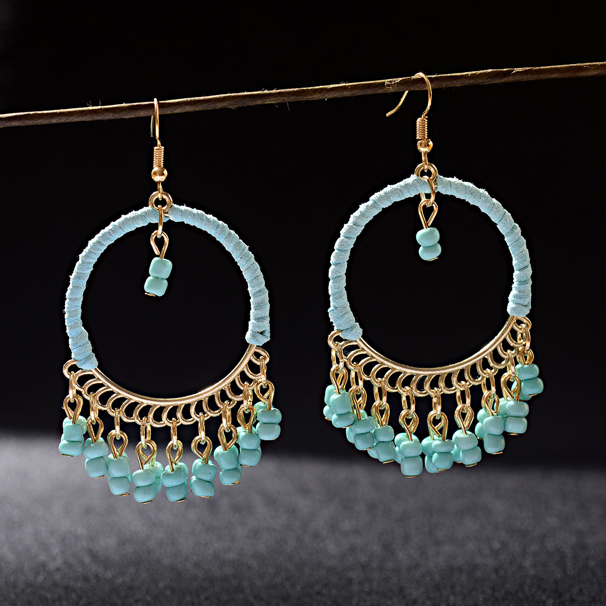Bohemian Tassel Alloy Plating No Inlaid Earrings display picture 2