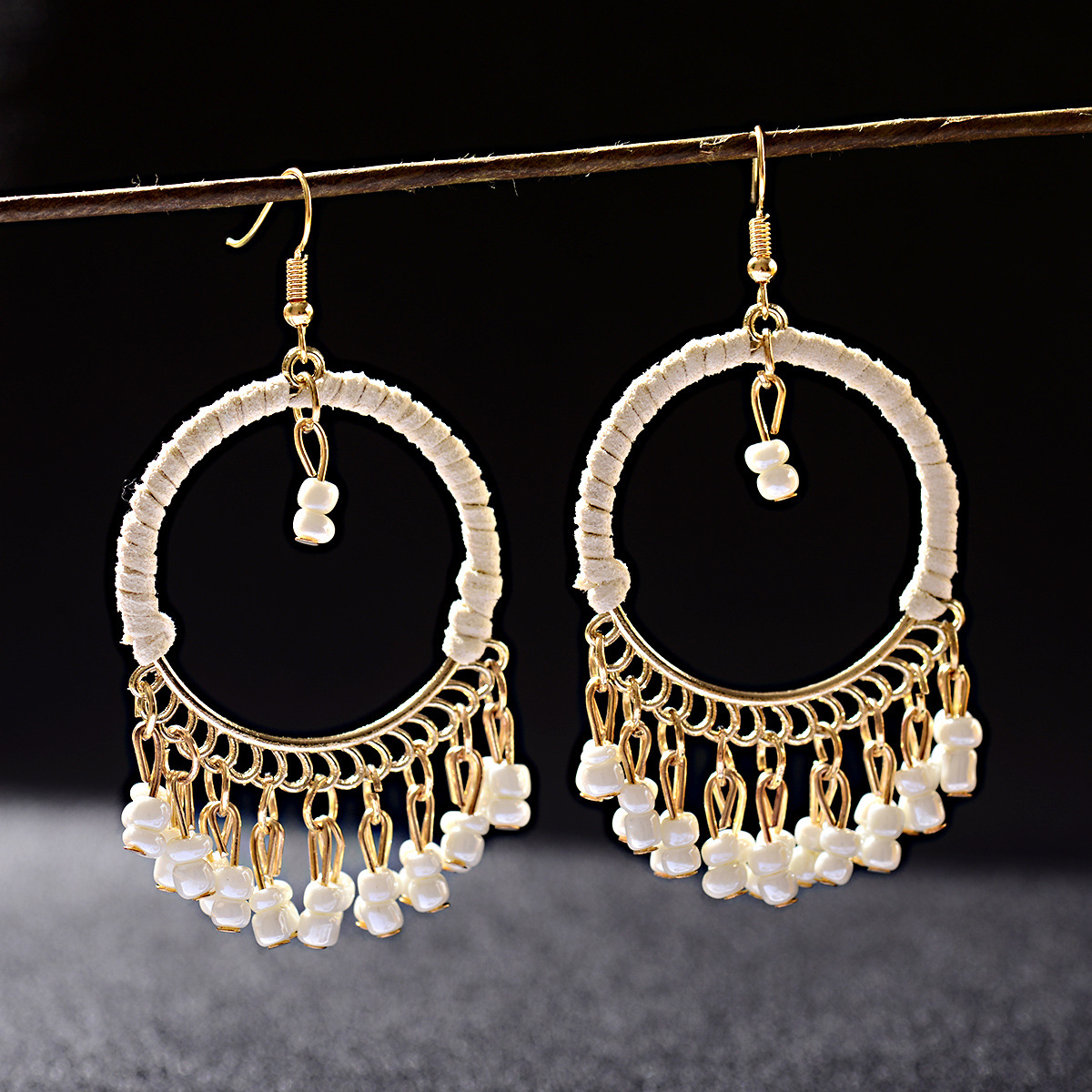 Bohemian Tassel Alloy Plating No Inlaid Earrings display picture 5