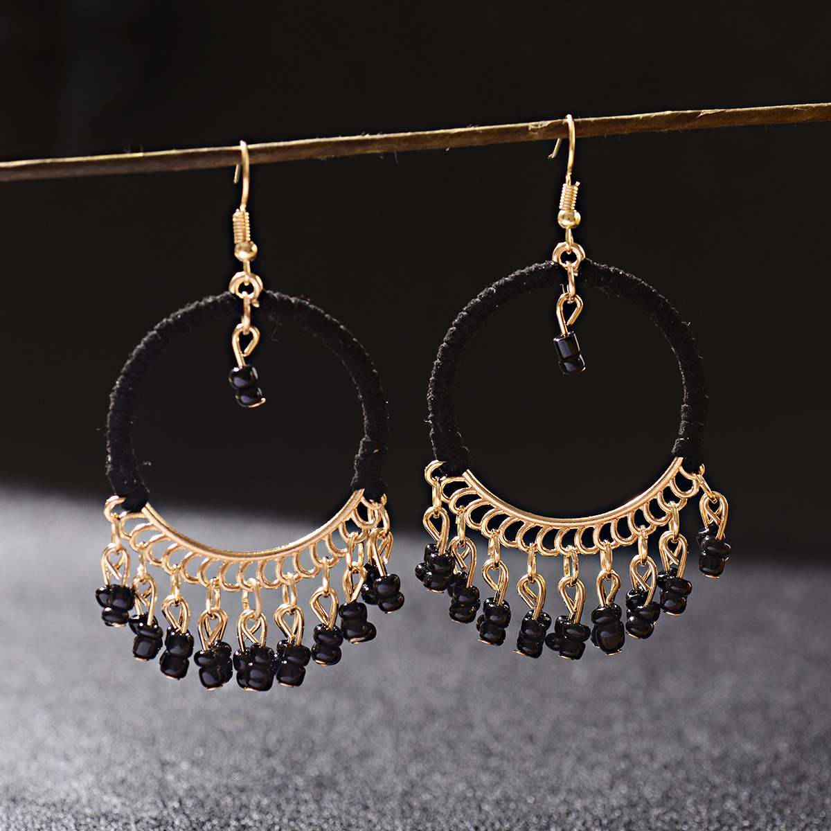 Bohemian Tassel Alloy Plating No Inlaid Earrings display picture 8