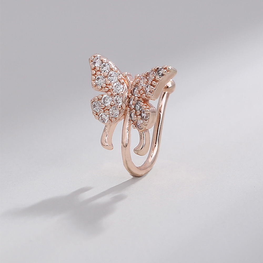 Fashion Butterfly Copper Plating Zircon Nose Ring display picture 6