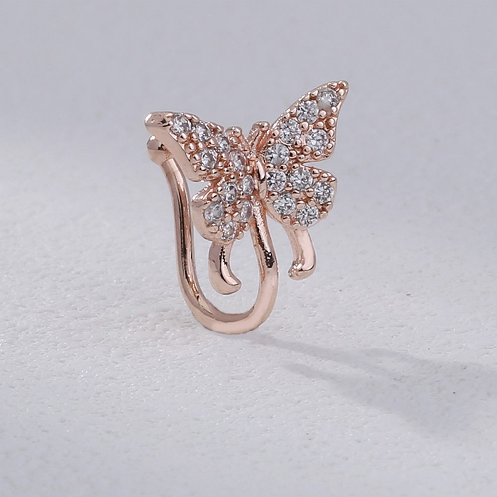 Fashion Butterfly Copper Plating Zircon Nose Ring display picture 7