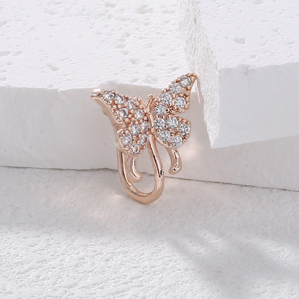 Fashion Butterfly Copper Plating Zircon Nose Ring display picture 10