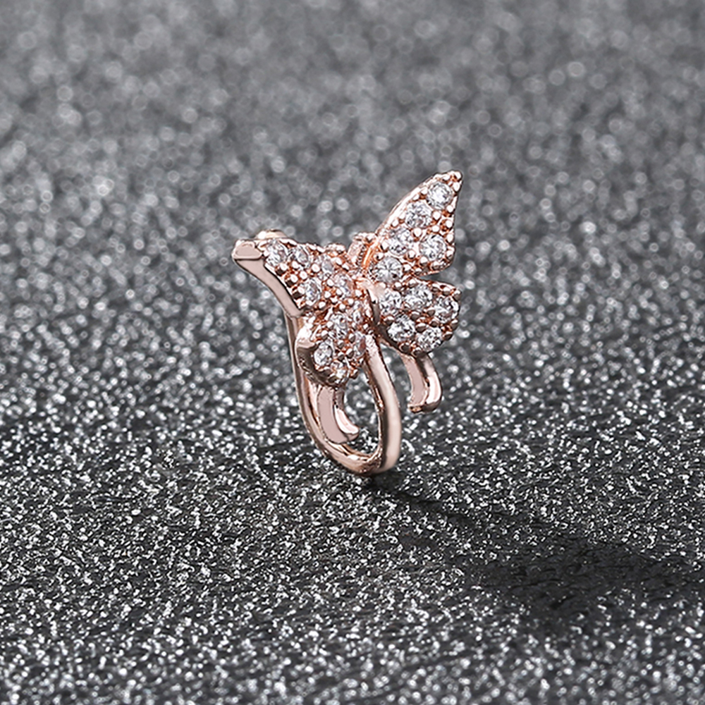 Fashion Butterfly Copper Plating Zircon Nose Ring display picture 11