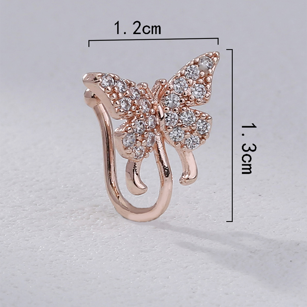 Fashion Butterfly Copper Plating Zircon Nose Ring display picture 12