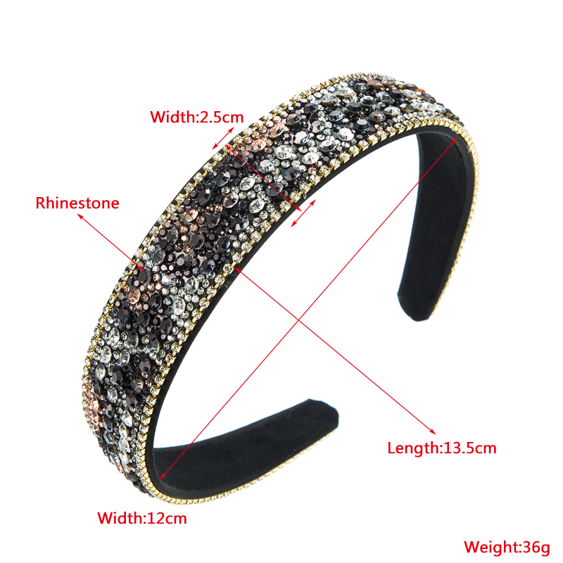 Fashion Solid Color Cloth Inlay Artificial Crystal Rhinestone Hair Band 2 Piece Set display picture 1