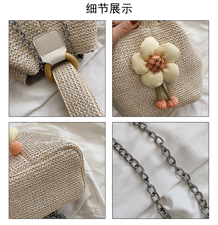 Fashion Floral Quilted Flower Chain Bucket Buckle Bucket Bag display picture 6