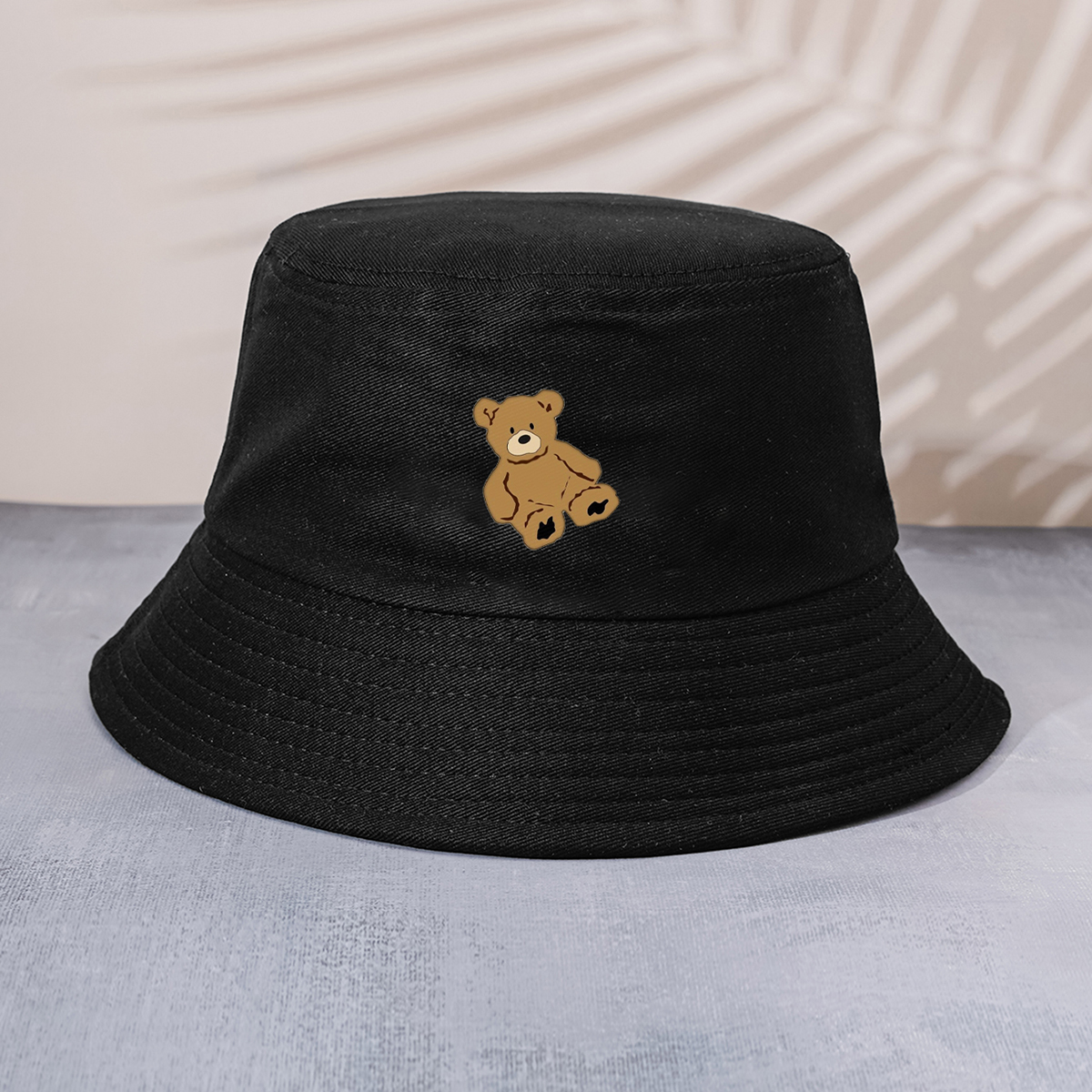 Unisex Simple Style Bear Wide Eaves Bucket Hat display picture 1
