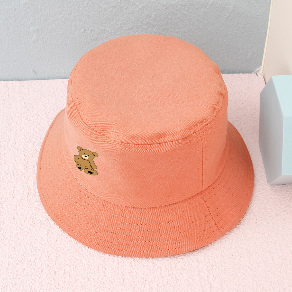 Unisex Simple Style Bear Wide Eaves Bucket Hat display picture 4