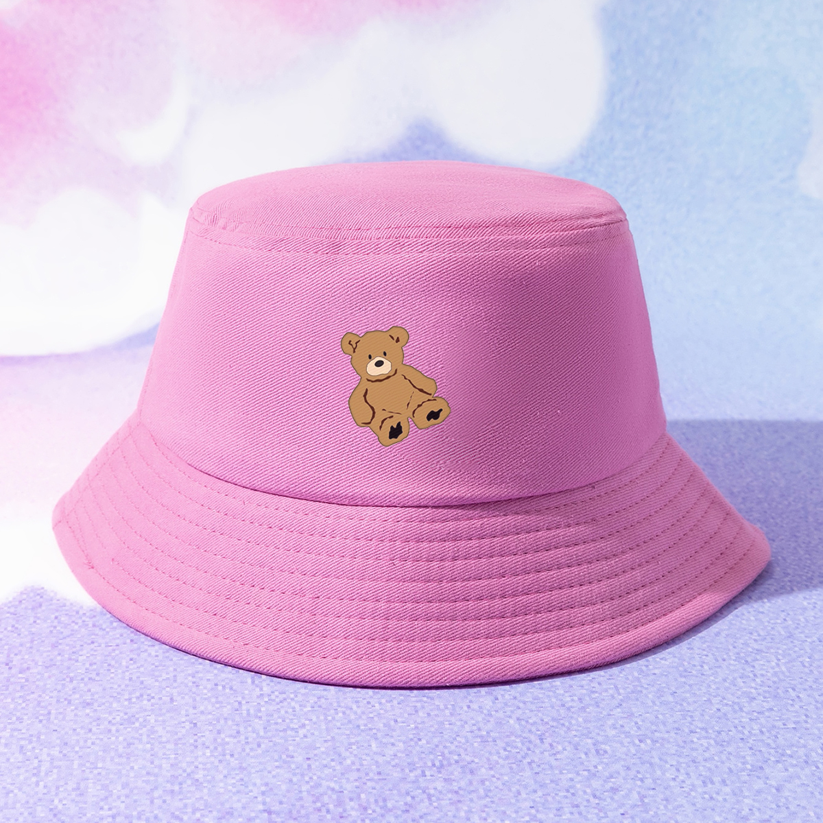 Unisex Simple Style Bear Wide Eaves Bucket Hat display picture 6