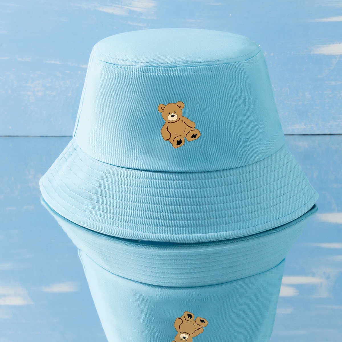 Unisex Simple Style Bear Wide Eaves Bucket Hat display picture 11