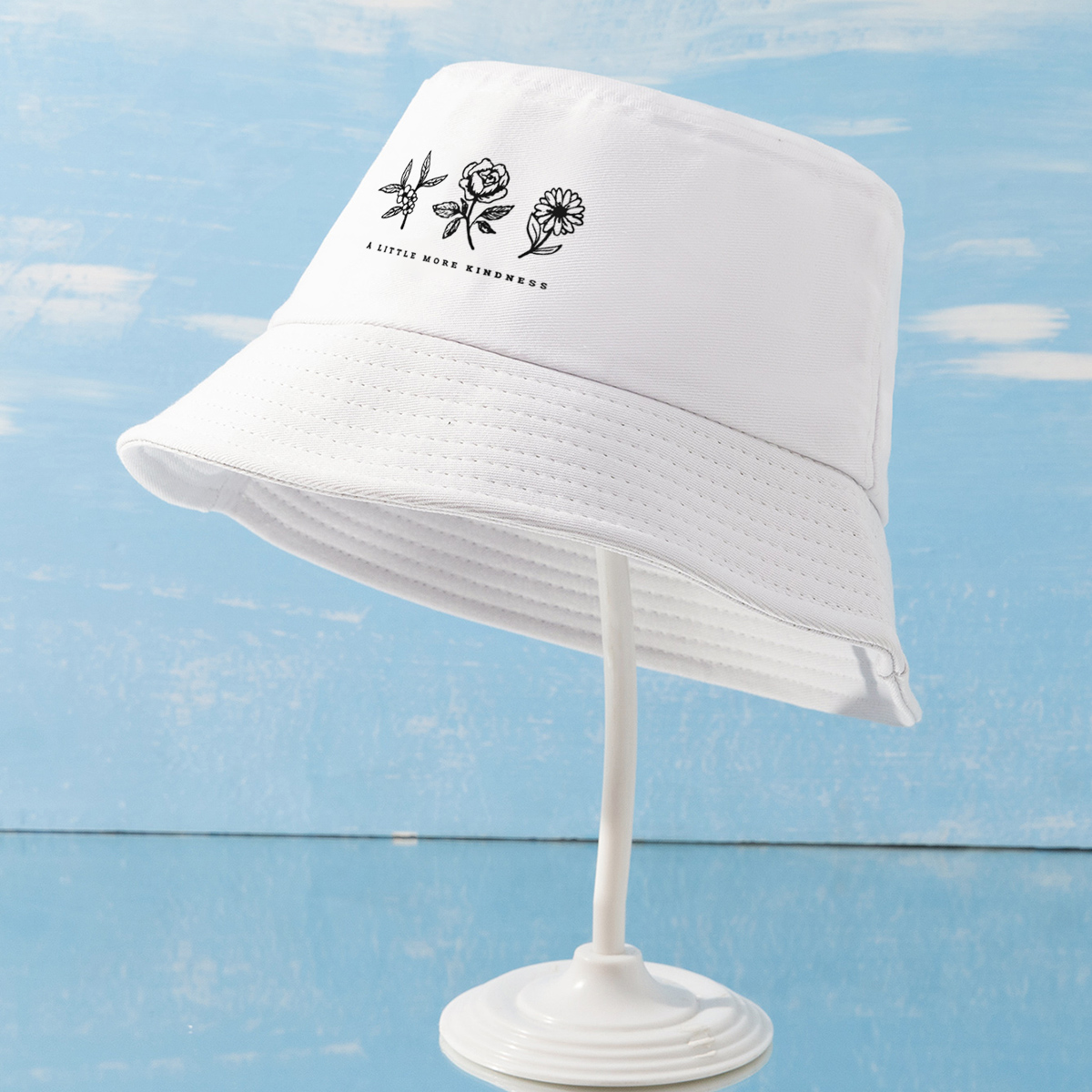 Women's Simple Style Flower Wide Eaves Bucket Hat display picture 4