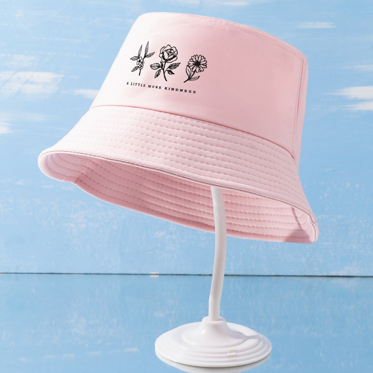 Women's Simple Style Flower Wide Eaves Bucket Hat display picture 8
