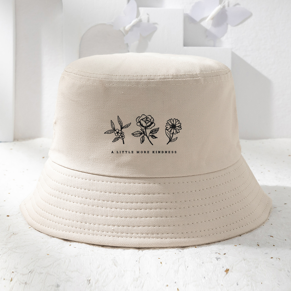 Women's Simple Style Flower Wide Eaves Bucket Hat display picture 11