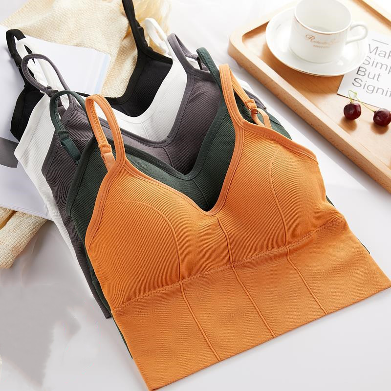 Solid Color Sports Bras Nylon Comfort Bra display picture 2
