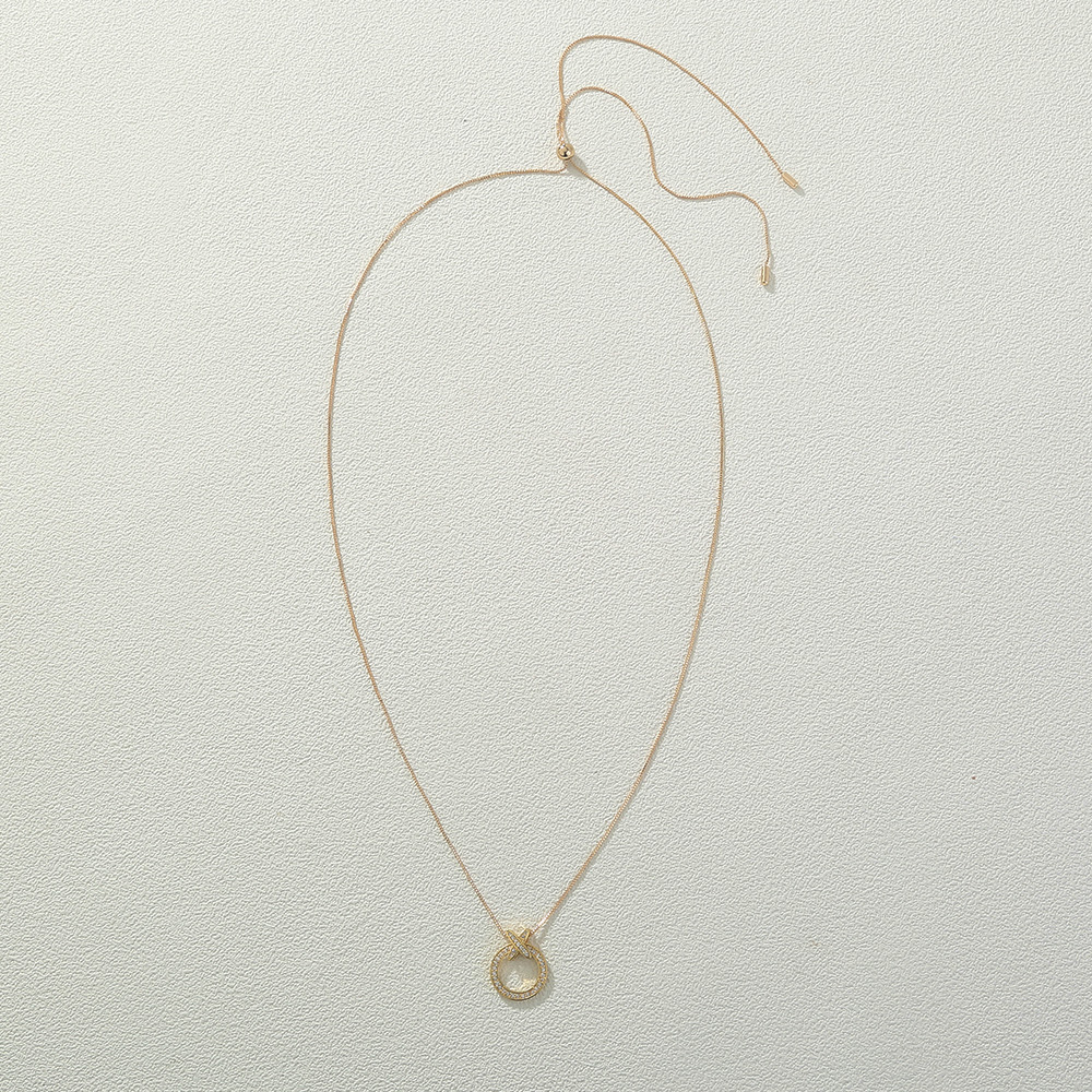 Einfacher Stil Kreis Kupfer Halskette Mit Anhänger Zirkon Kupfer Halsketten display picture 4