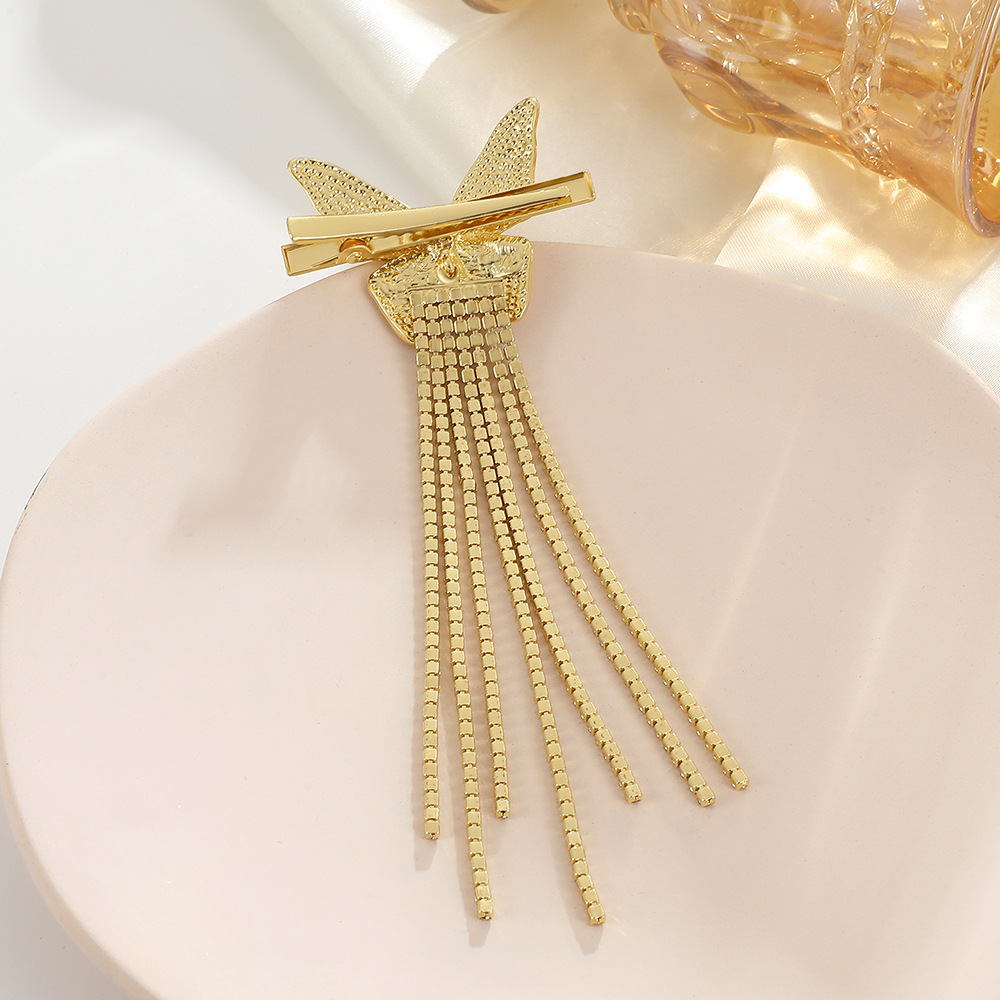 Fashion Tassel Bow Knot Alloy Rhinestone Hair Clip display picture 5