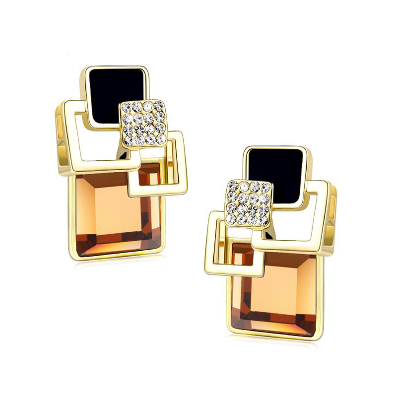 Fashion Geometric Alloy Plating Artificial Rhinestones Drop Earrings display picture 3