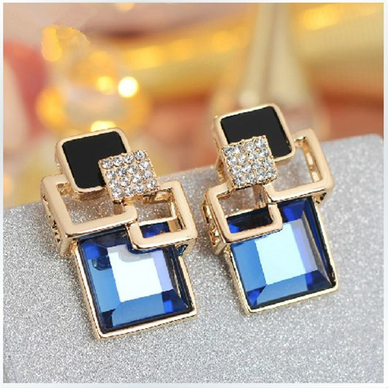 Fashion Geometric Alloy Plating Artificial Rhinestones Drop Earrings display picture 6