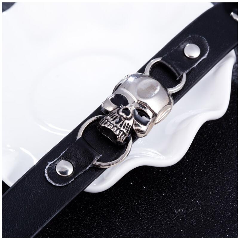 Punk Skull Pu Bracelets En Alliage De Cuir 1 Pièce display picture 5