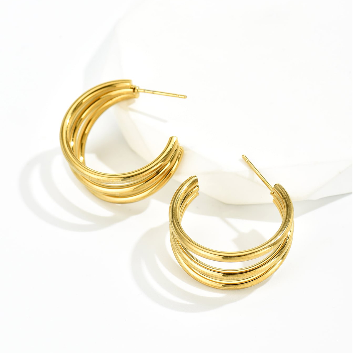 Fashion C Shape Plating Steel Ear Studs display picture 3
