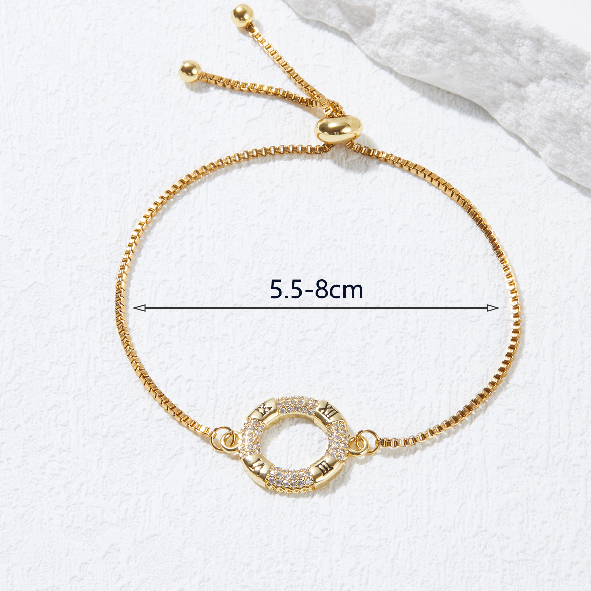 Simple Style Number Copper Bracelets Inlay Zircon Copper Bracelets display picture 3