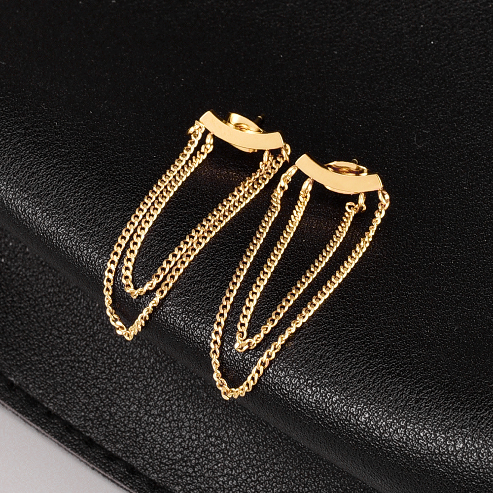 Ethnic Style Geometric Stainless Steel Ear Studs Plating No Inlaid Stainless Steel Earrings display picture 2