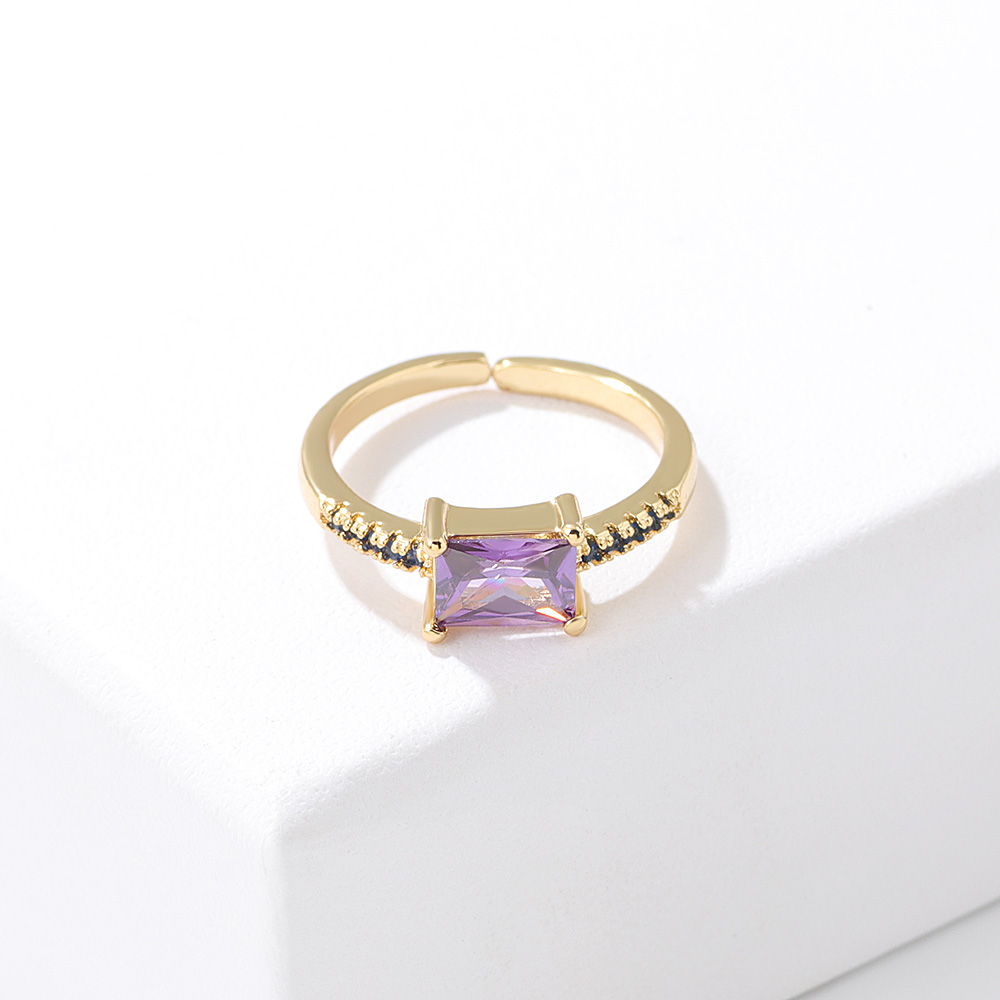 Fashion Geometric Copper Rings Plating Inlay Zircon Copper Rings display picture 7