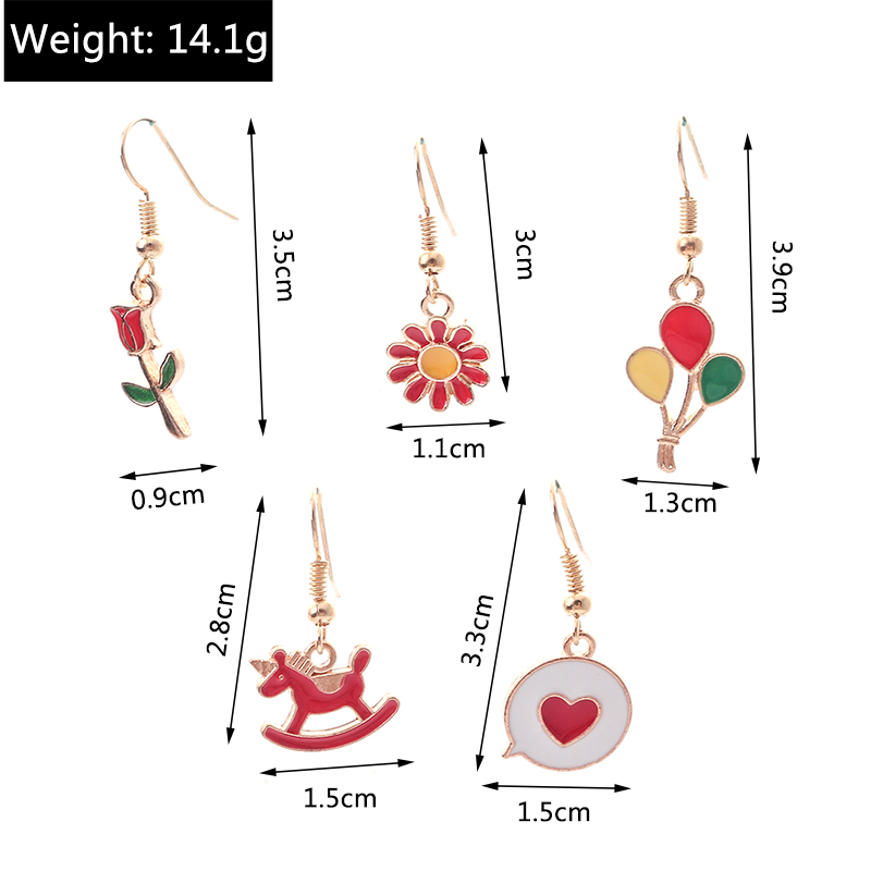 Cute Fruit Flower Alloy Plating Earrings display picture 5