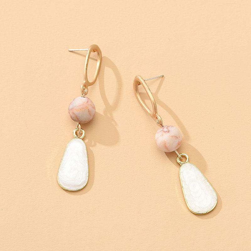Simple Style Water Droplets Alloy Inlay Resin Drop Earrings 1 Pair display picture 2