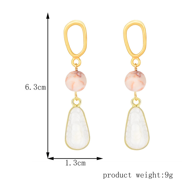 Simple Style Water Droplets Alloy Inlay Resin Drop Earrings 1 Pair display picture 5