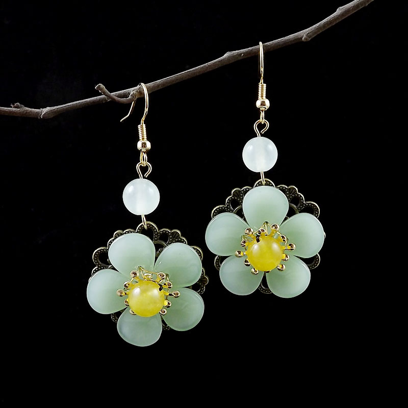 Vintage Style Flower Alloy Plating Earrings display picture 4