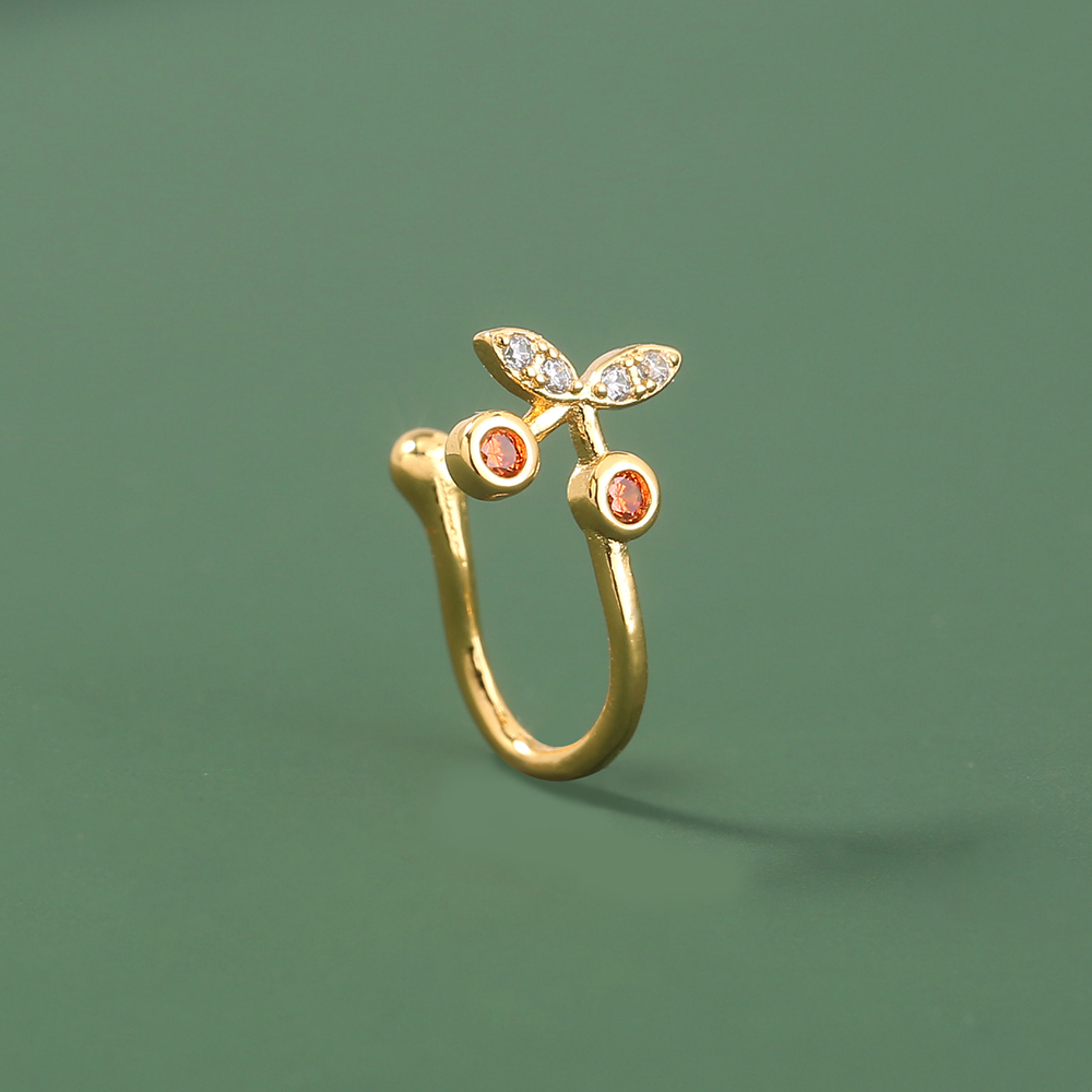 Simple Style Cherry Copper Plating Zircon Nose Ring 1 Piece display picture 4