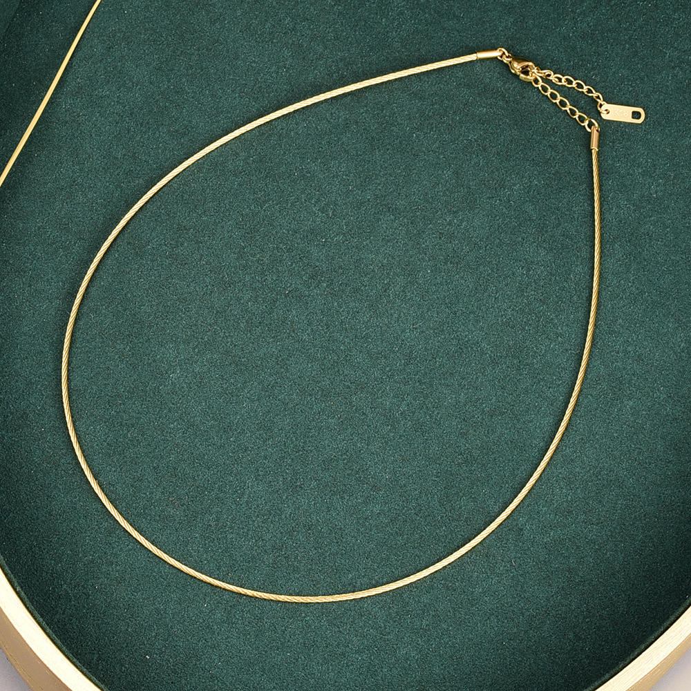 Simple Style Solid Color Stainless Steel Necklace Plating Stainless Steel Necklaces display picture 5