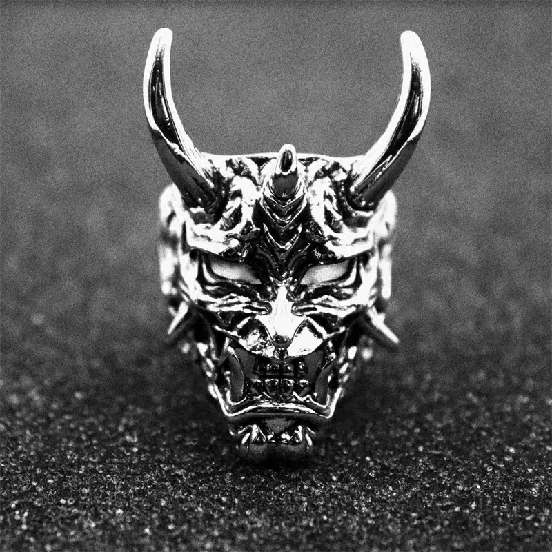 Punk Skull Alloy No Inlaid Rings display picture 3