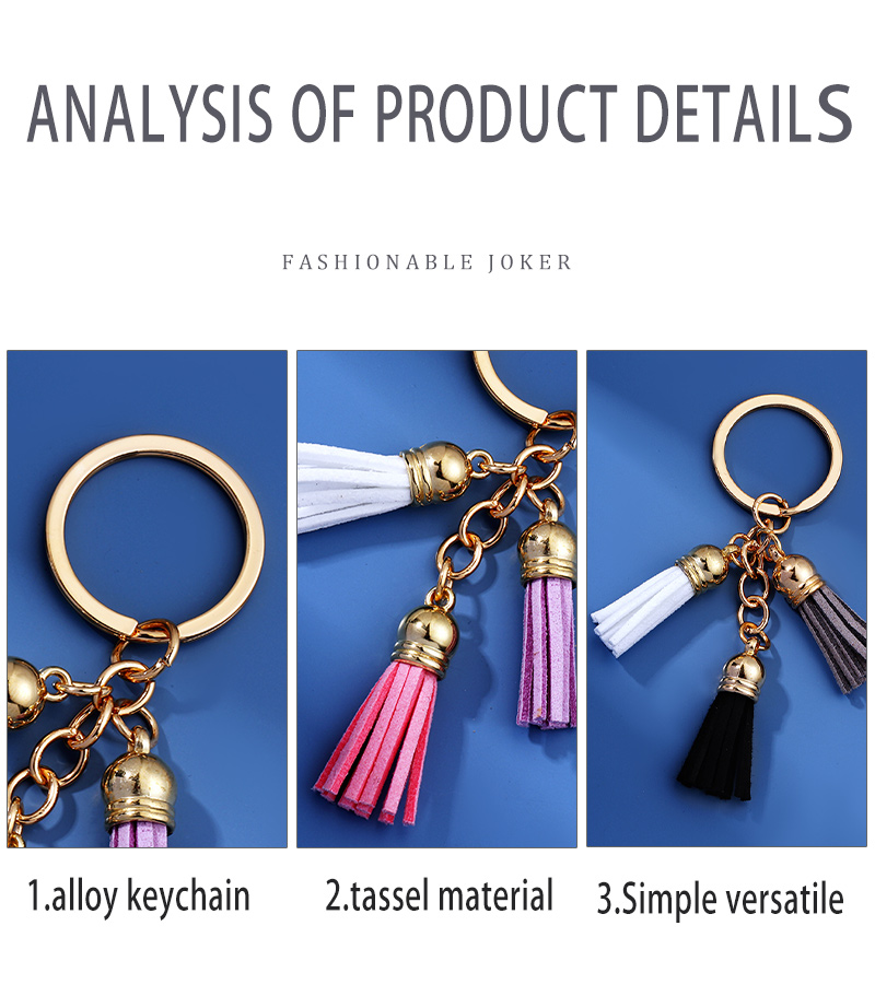 Simple Style Tassel Alloy Plating Keychain 1 Piece display picture 3