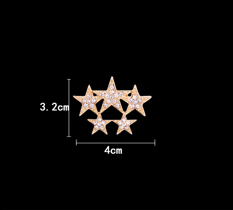 Mode Pentacle Alliage Strass Unisexe Strass Broches display picture 1