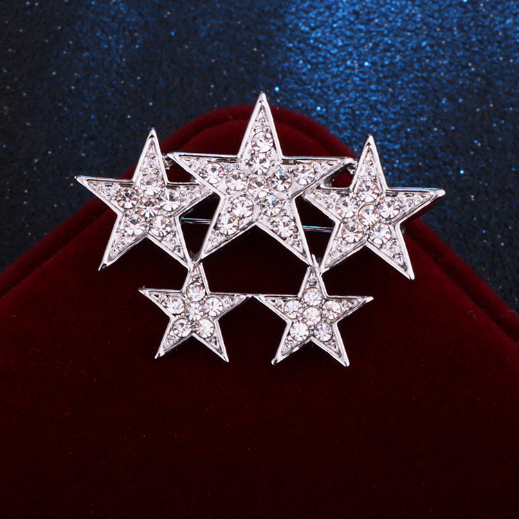 Mode Pentacle Alliage Strass Unisexe Strass Broches display picture 4