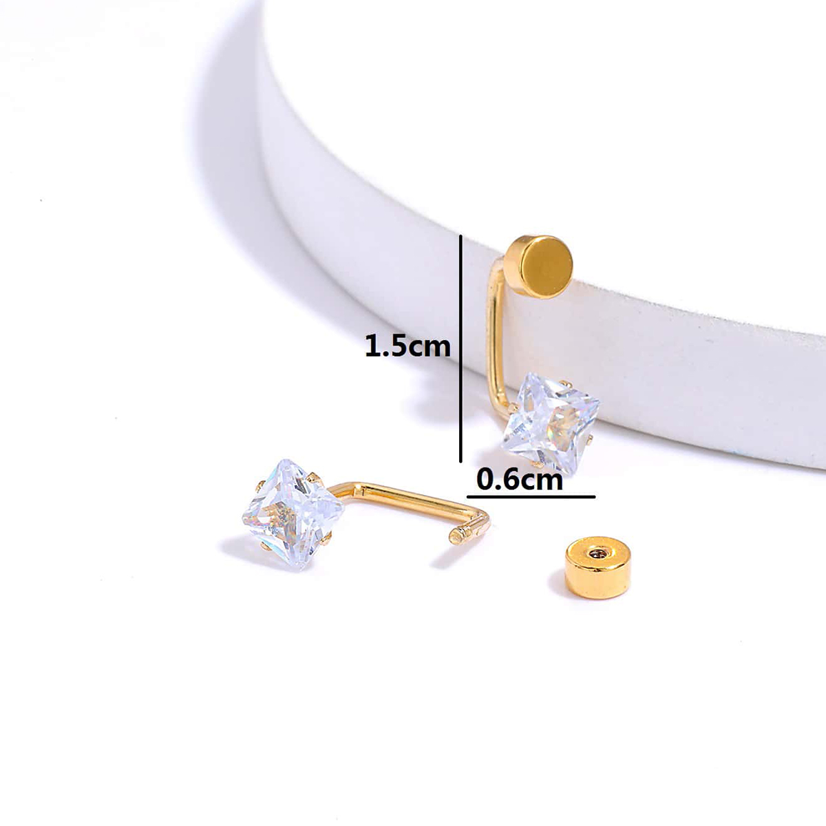 Fashion Square Steel Earrings Plating Zircon Stainless Steel Earrings display picture 4