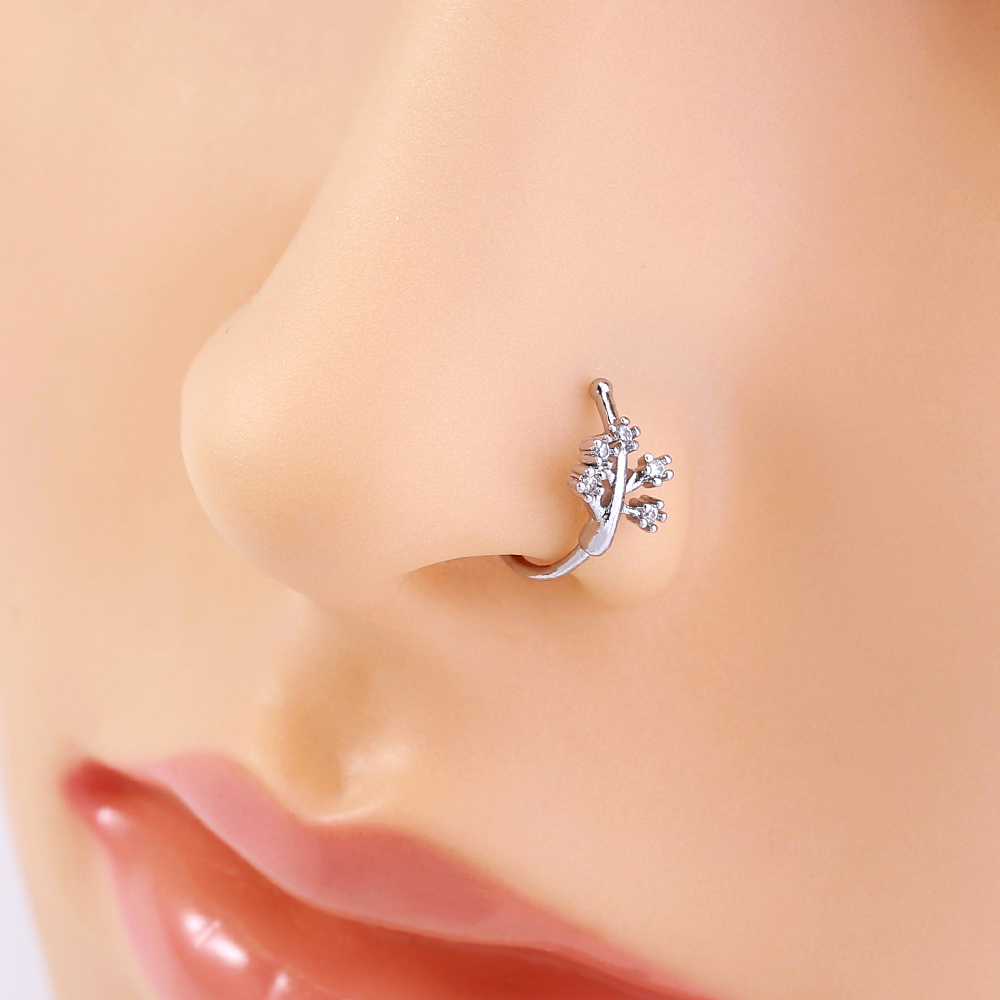 Fashion Geometric Copper Plating Zircon Nose Ring 1 Piece display picture 3