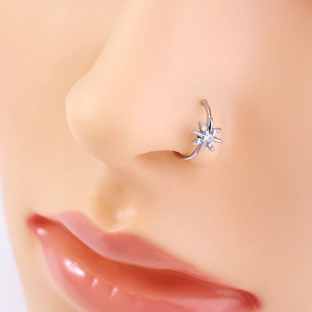 Fashion Geometric Copper Plating Zircon Nose Ring 1 Piece display picture 6