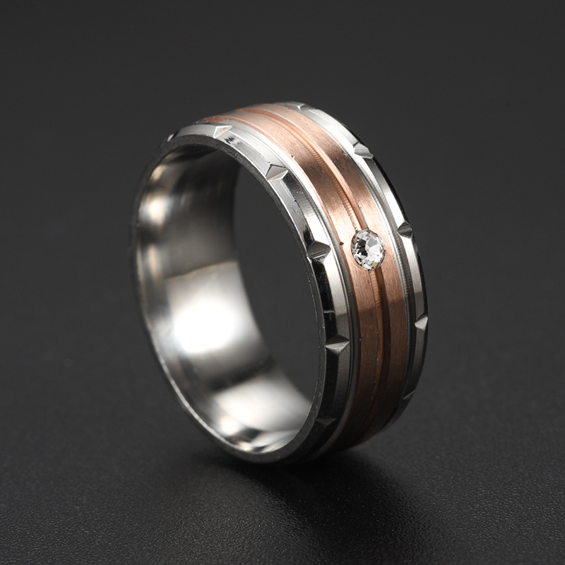 Romantic Geometric Stainless Steel Rings Plating Rhinestones Stainless Steel Rings display picture 4