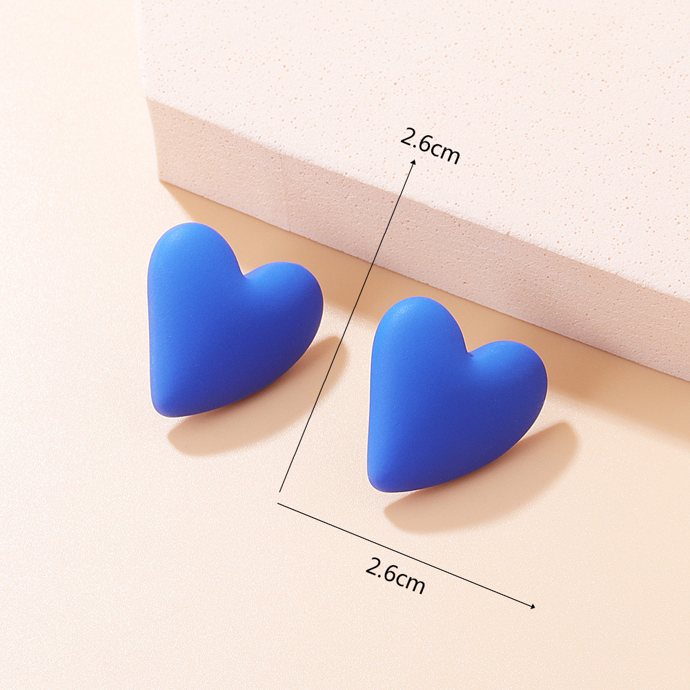 Sweet Heart Shape Arylic Ear Studs display picture 1