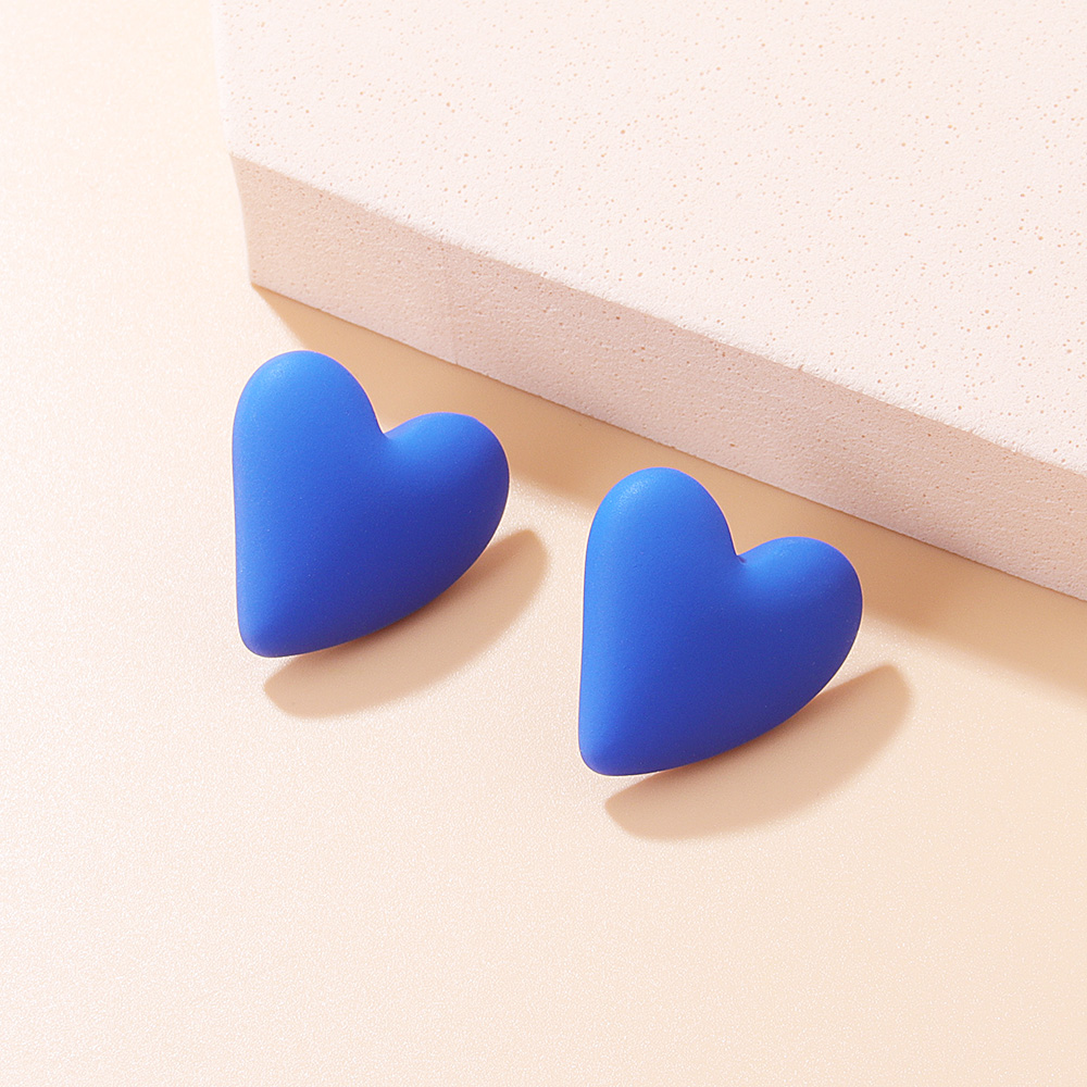 Sweet Heart Shape Arylic Ear Studs display picture 6