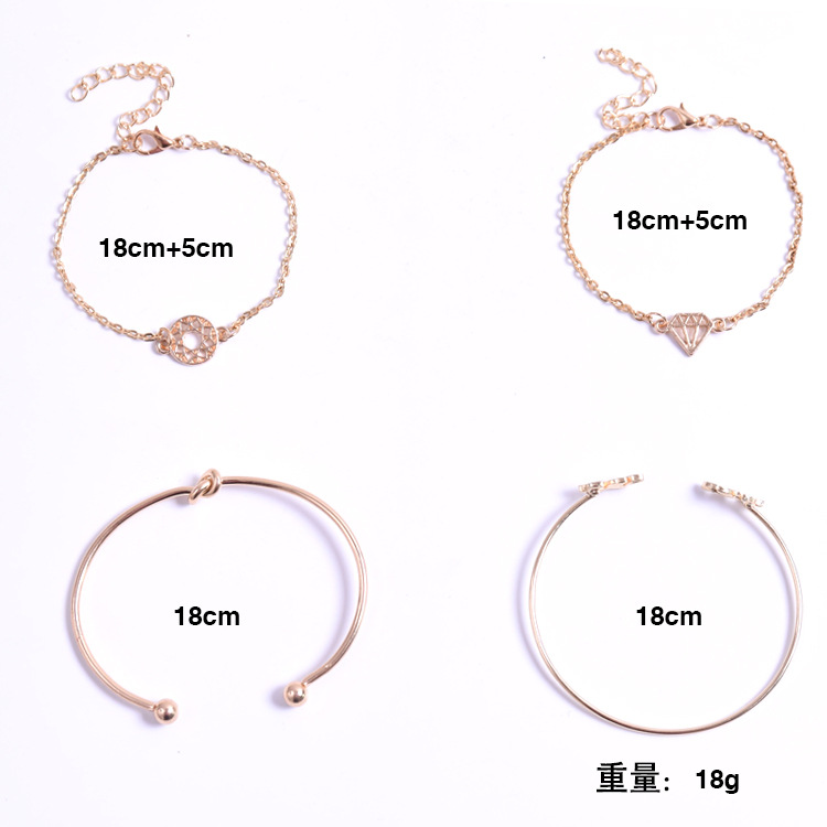 Fashion Geometric Alloy Plating Bracelets 1 Set display picture 8