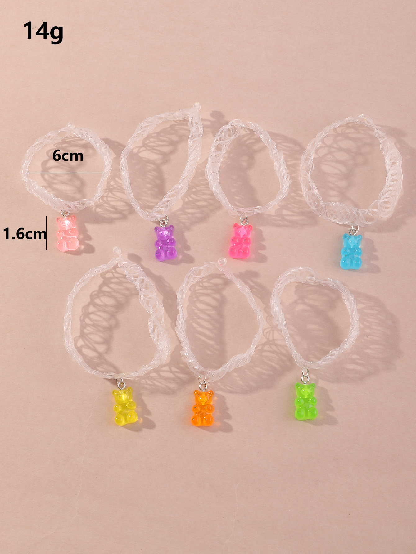 Children's Simple Mixed Color Bear Cartoon Solid Color Drawstring Collar Set display picture 1