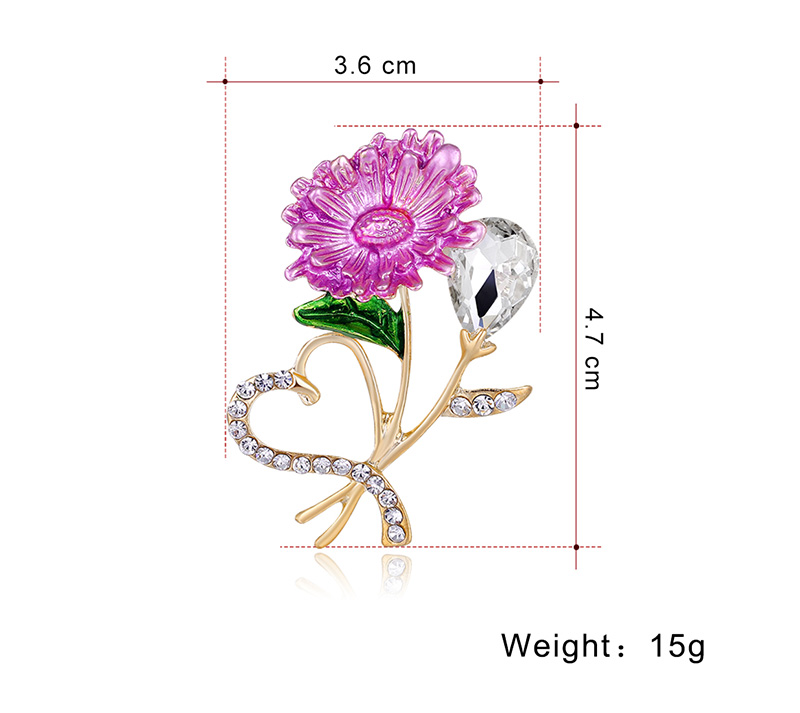 Sweet Flower Alloy Inlay Rhinestones Women's Brooches display picture 3