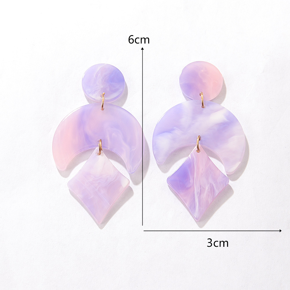 Fashion Geometric Arylic Slice Splicing Earrings display picture 1