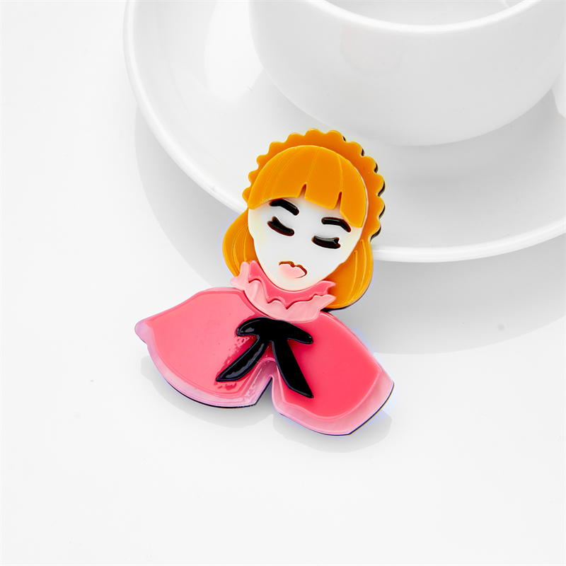 Cute Human Cartoon Arylic Patchwork Brooches display picture 11